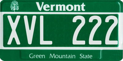 VT license plate XVL222