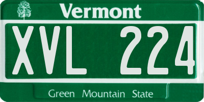 VT license plate XVL224