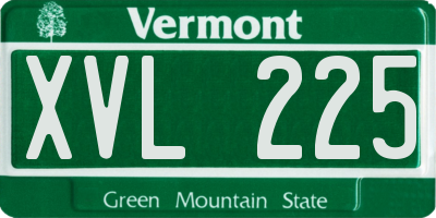 VT license plate XVL225