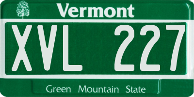 VT license plate XVL227