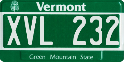 VT license plate XVL232