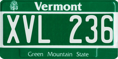 VT license plate XVL236