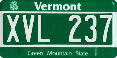 VT license plate XVL237