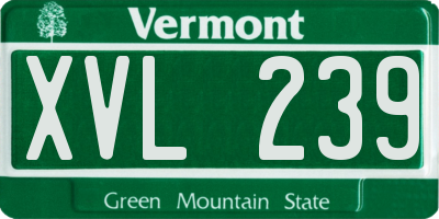 VT license plate XVL239