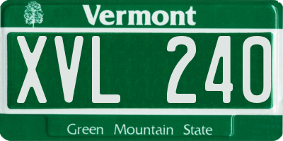 VT license plate XVL240
