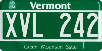 VT license plate XVL242