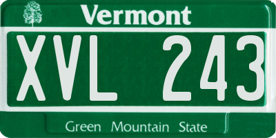 VT license plate XVL243