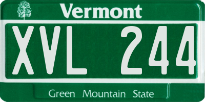 VT license plate XVL244