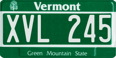 VT license plate XVL245