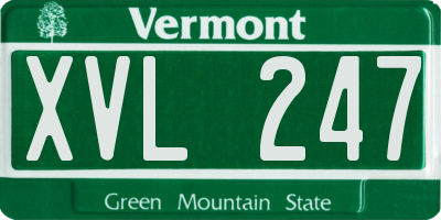 VT license plate XVL247