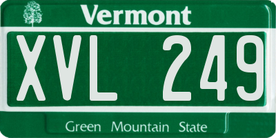 VT license plate XVL249