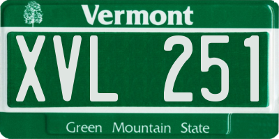 VT license plate XVL251