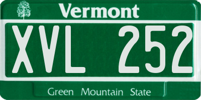 VT license plate XVL252
