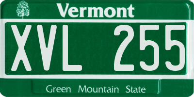 VT license plate XVL255