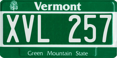 VT license plate XVL257