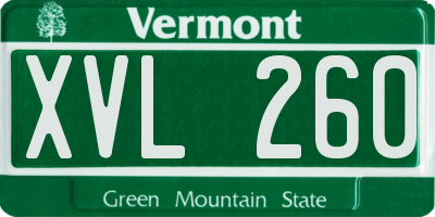 VT license plate XVL260