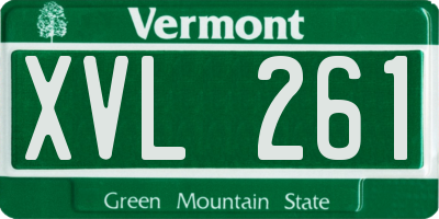 VT license plate XVL261