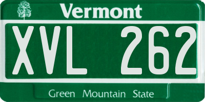 VT license plate XVL262