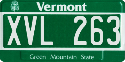 VT license plate XVL263