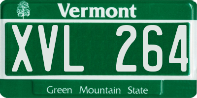 VT license plate XVL264