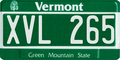 VT license plate XVL265