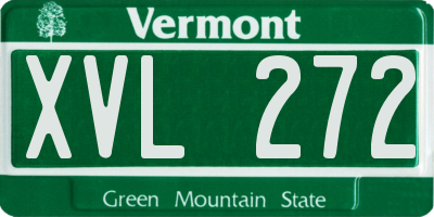 VT license plate XVL272