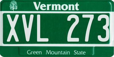 VT license plate XVL273