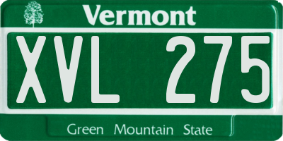 VT license plate XVL275