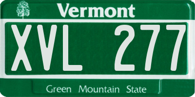 VT license plate XVL277