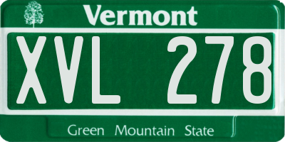VT license plate XVL278