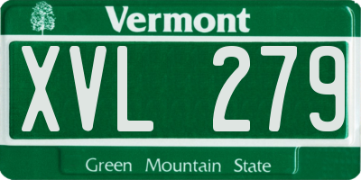 VT license plate XVL279