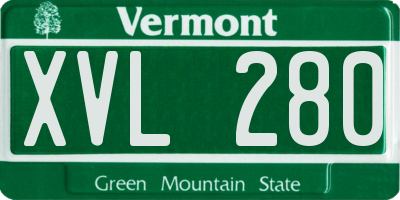 VT license plate XVL280