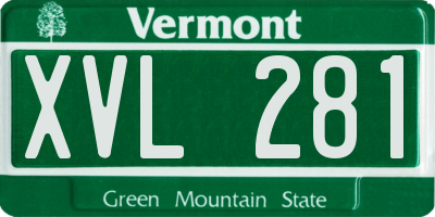 VT license plate XVL281