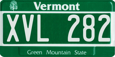 VT license plate XVL282