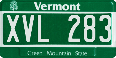VT license plate XVL283