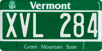 VT license plate XVL284