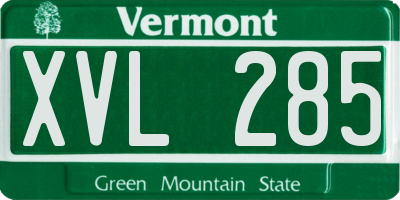 VT license plate XVL285