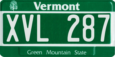VT license plate XVL287