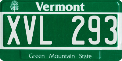 VT license plate XVL293