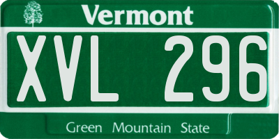 VT license plate XVL296