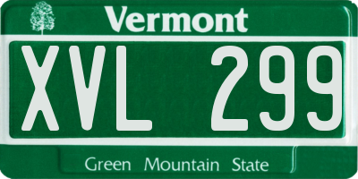 VT license plate XVL299