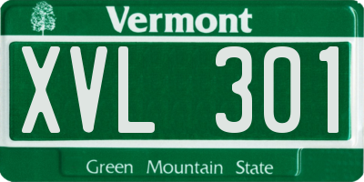 VT license plate XVL301