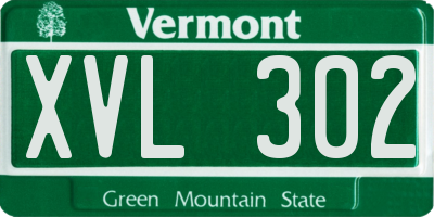 VT license plate XVL302