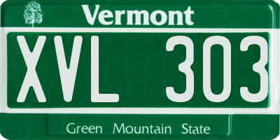 VT license plate XVL303