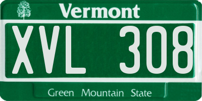 VT license plate XVL308