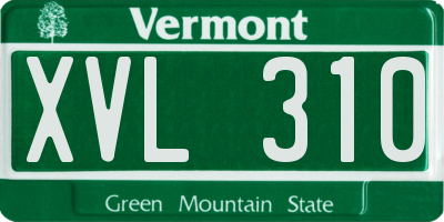 VT license plate XVL310