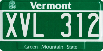 VT license plate XVL312