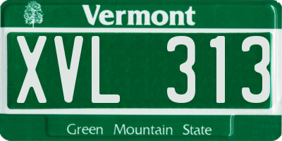 VT license plate XVL313