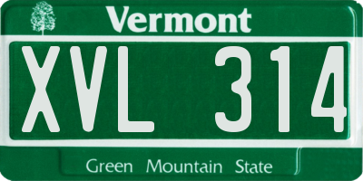 VT license plate XVL314