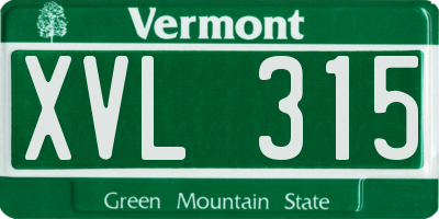 VT license plate XVL315
